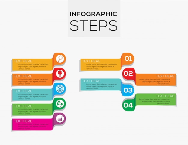 Vector infographic stappen