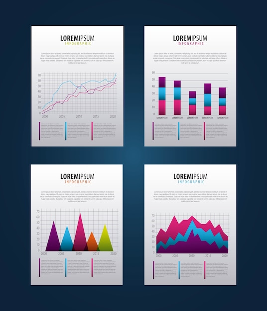 Vector infographic statistics set