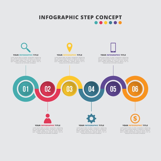 Infographic 단계 개념 템플릿