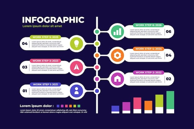 Infographic steps chart diagram presentation template