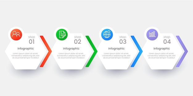 Design piatto collezione passaggi infografica