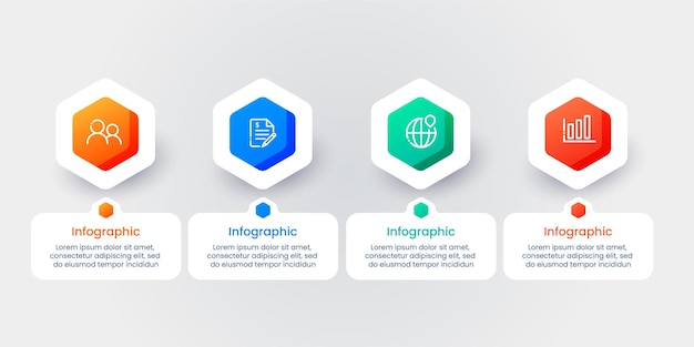 Design piatto collezione passaggi infografica