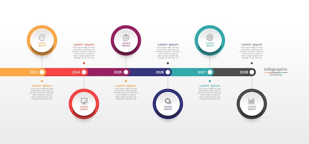 Infographic steps concept business timeline template design