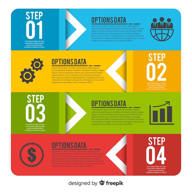 Vector infographic steps concept in flat style