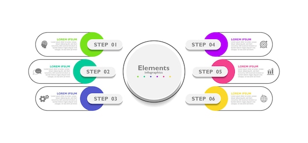 Vector infographic steps element flat design