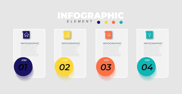 Vettore infografica sui passi per gli imprenditori del futuro