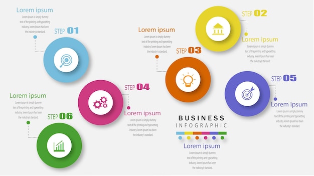 Вектор Инфографические шаги для предпринимателей в будущем