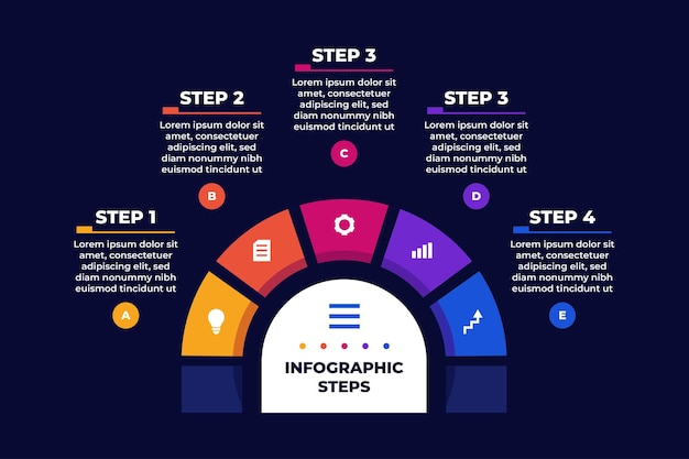 Infographic steps idea for business presentation template