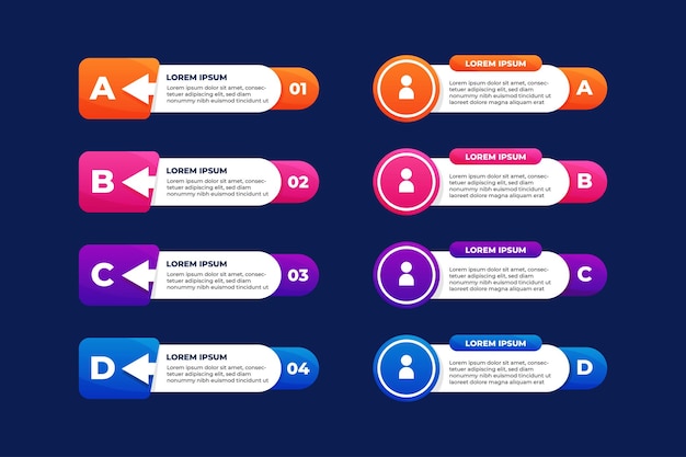 Infographic Steps Presentation Template in Gradient Color