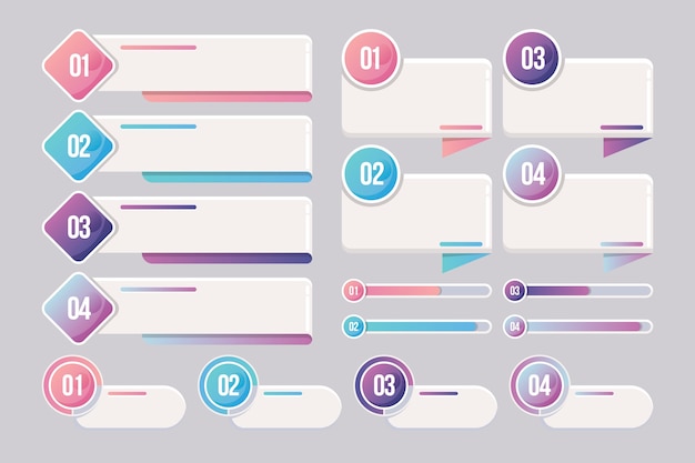 Infographic stijlelement collectie