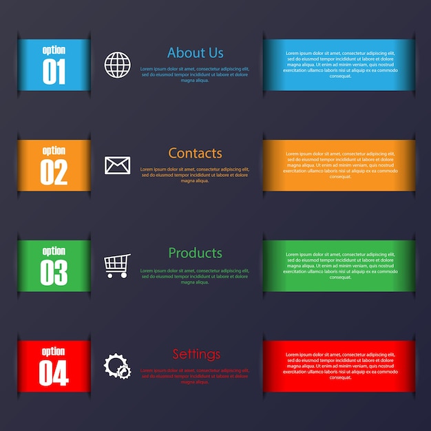 Set di strisce infografiche