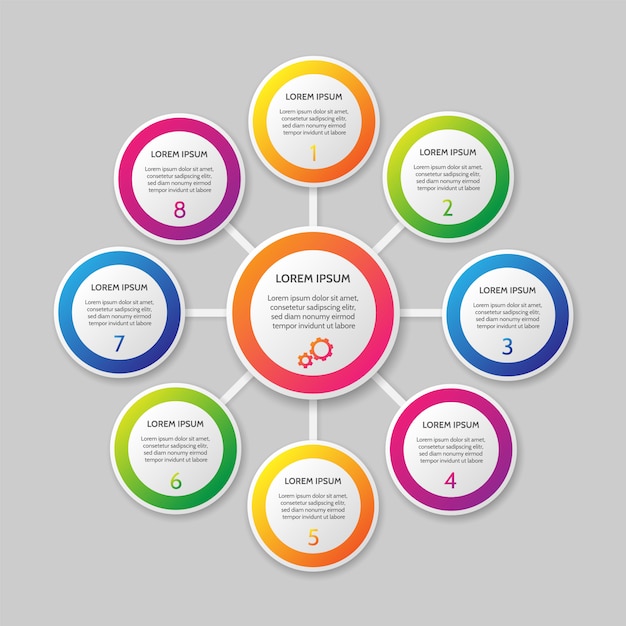 Modello di infografica su sfondo.