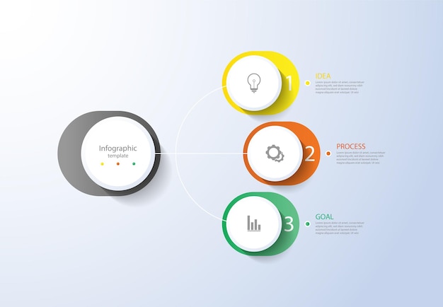 Infographic template business abstract background circle with three step