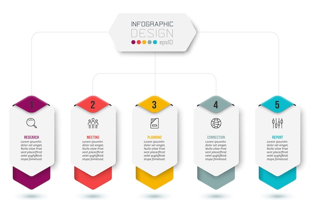 다이어그램과 Infographic 템플릿 비즈니스 개념