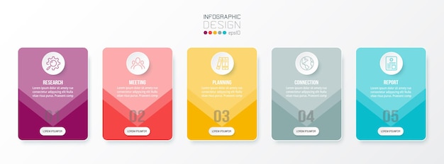 ベクトル ステップとインフォグラフィックテンプレートビジネスコンセプト