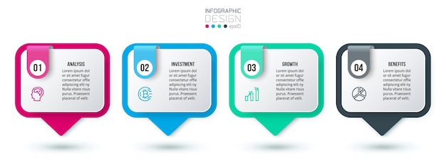 Concetto di business modello infografica con passo