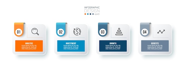 ステップとインフォグラフィックテンプレートビジネスコンセプト