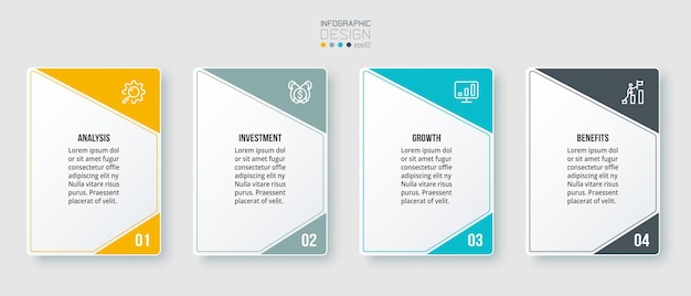 Infographic template business concept with step