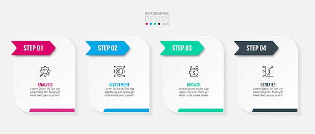 Infographic template business concept with step