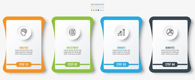 Infographic template business concept with step