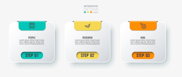 Concetto di business modello infografica con passo