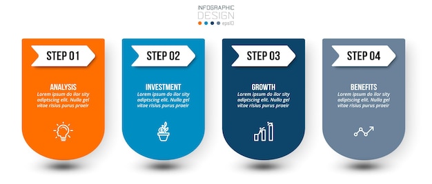 Concetto di business modello infografica con passo