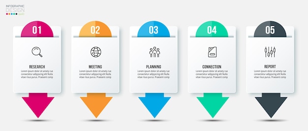 Infographic template business concept with step