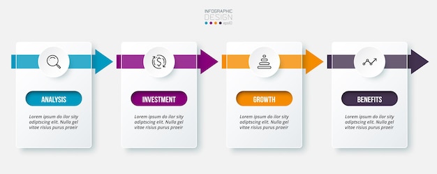 Infographic template business concept with step