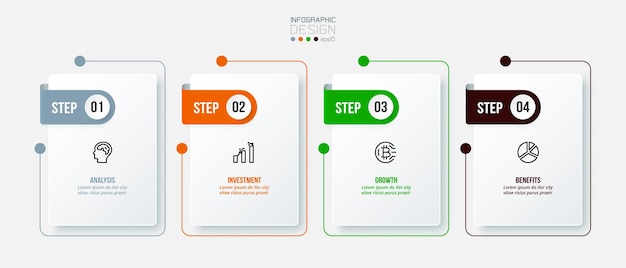 Vector infographic template business concept with step