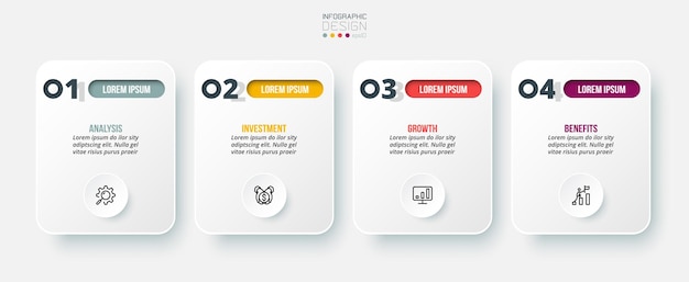 Infographic template business concept with step