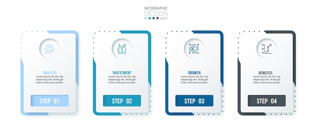 Vector infographic template business concept with step