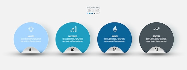 Vector infographic template business concept with step