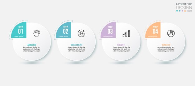 Vector infographic template business concept with step