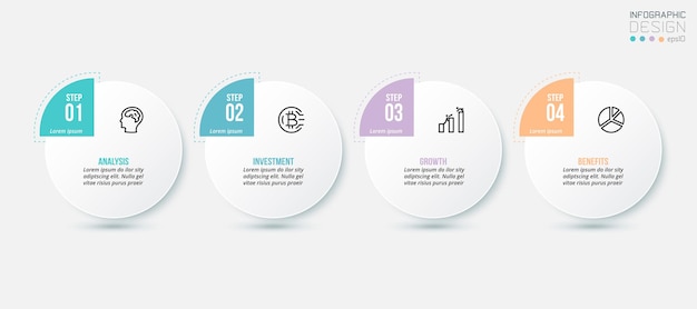 Вектор Инфографический шаблон бизнес-концепции с шагом