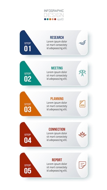 Бизнес-концепция шаблона инфографики с рабочим процессом