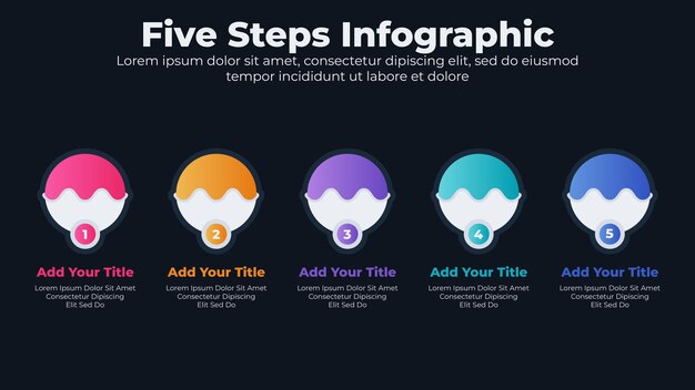 Infographic template for business process steps