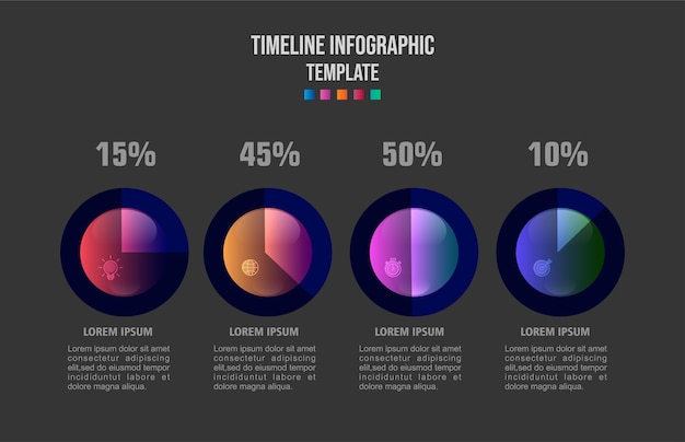 Infographic template for business Set of Pie chart diagram Percentage data presentation