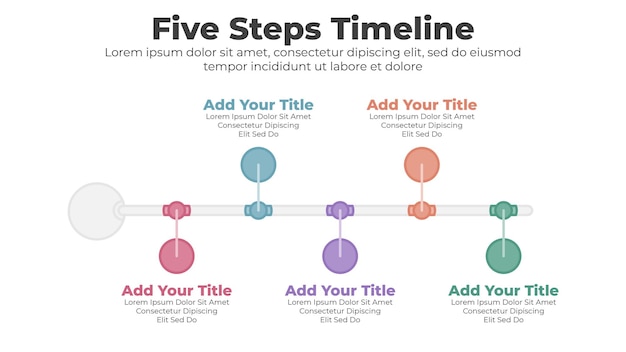 Modello infografico per la presentazione della cronologia aziendale