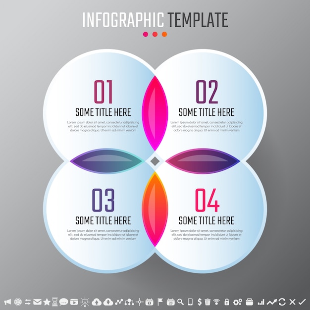 Infographic template charts graph sign symbol