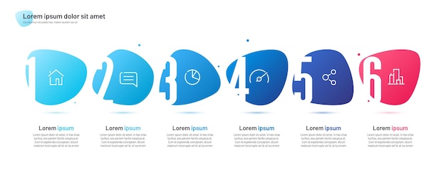 Vector infographic template composed of four numbered abstract shapes.