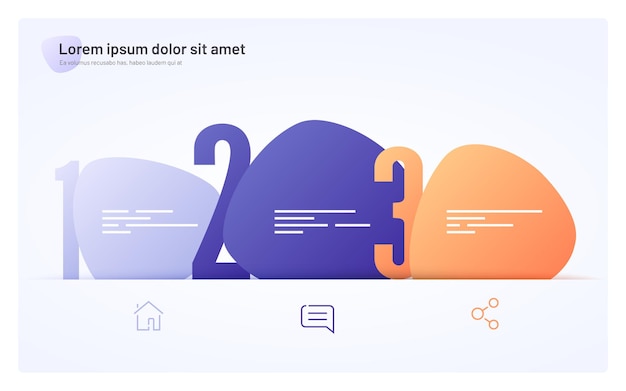 Modello infografico composto da tre forme astratte.