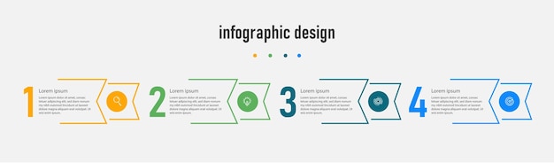 Infographic template design for business concept. template time line with 4 steps