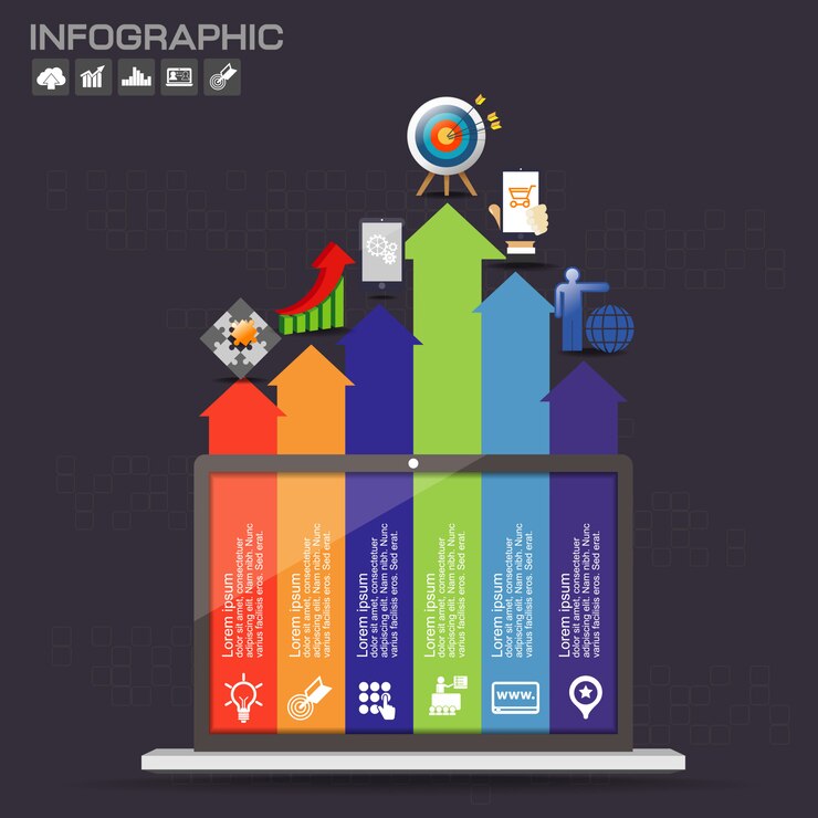 वेक्टर infographic template design with icons and options.
