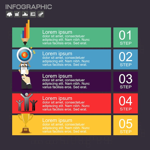 Vector infographic template design with icons and options.