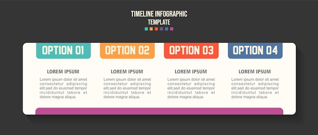 ベクトル ビジネス 4 ステップのモダンなタイムライン図のインフォ グラフィック テンプレート