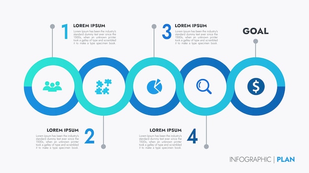 벡터 프레젠테이션을 위한 인포그래픽 템플릿 비즈니스 데이터 시각화 프로세스 차트 및 성공을 이끌어