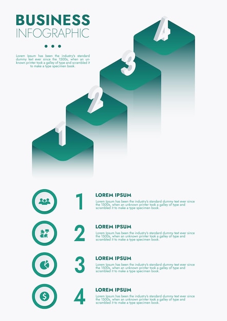 Вектор Инфографический шаблон для презентации визуализация бизнес-данных диаграмма процесса и достижение успеха