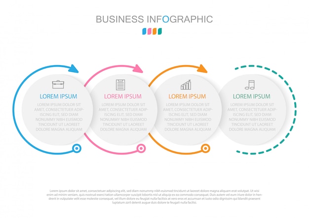 Infographic template in four steps