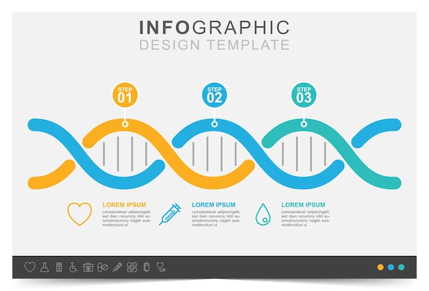 Infografica modello informazioni genetiche e scienza