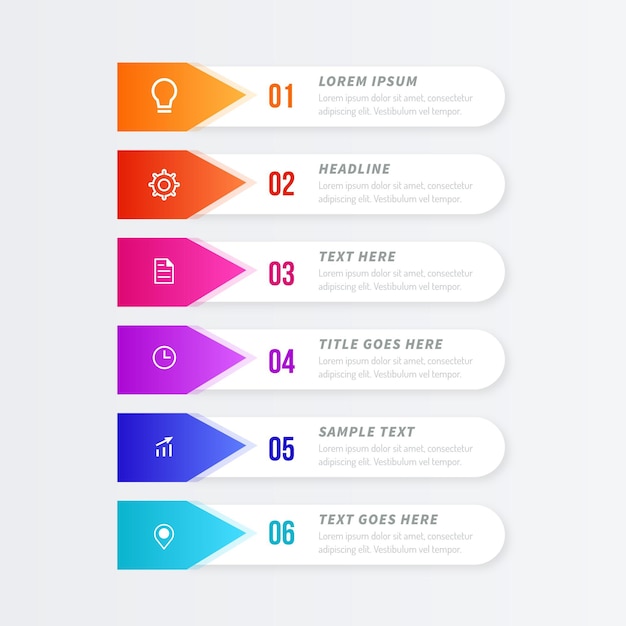 Infographic template gradient process